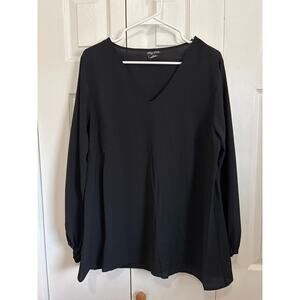 City Chic Black Classic V-Neck Career Top, 12 (XXS Curve)